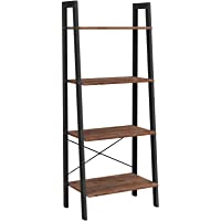 VASAGLE Estantería Escalera de 4 Niveles- Estantería de Almacenaje de Pie- Estable Marco Metálico- para Sala de Estar…